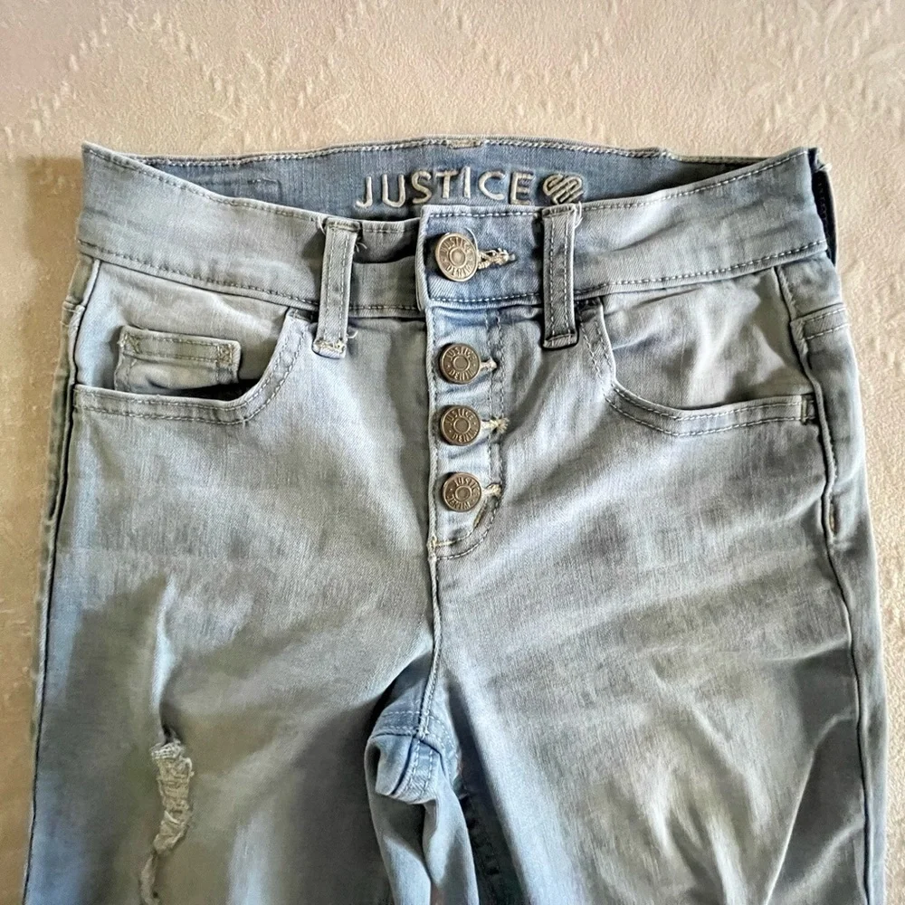 JUSTICE, GIRLS HIGH RISE JEGGINGS & SHIRT. SIZE 10.